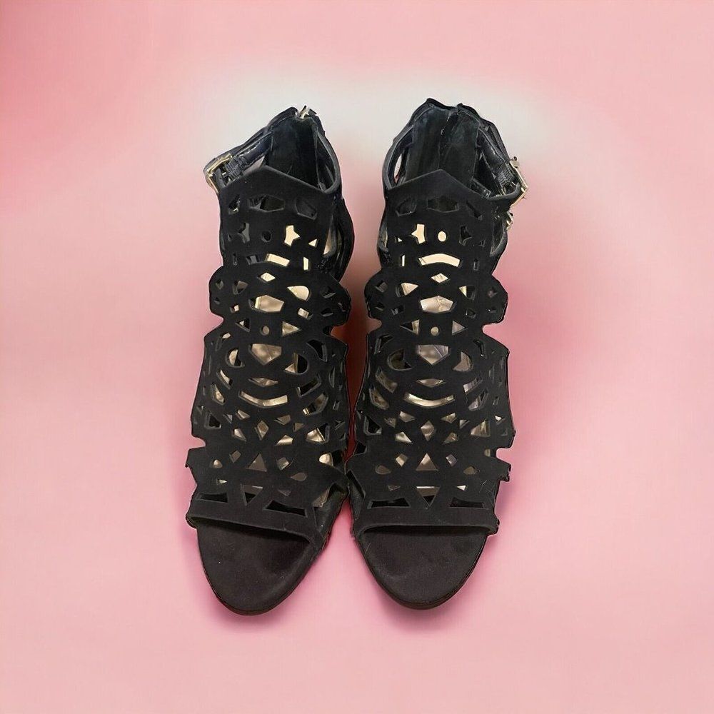Jessica Simpson Rabah Black suede Wedge 7.5M - Picture 2 of 8